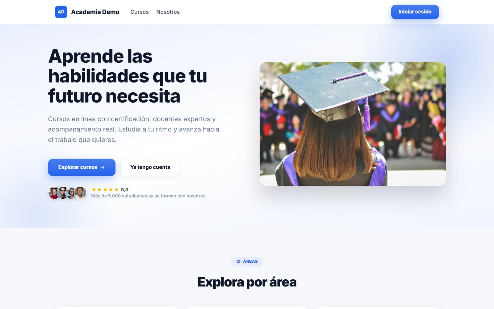Academia real creada con Talemy